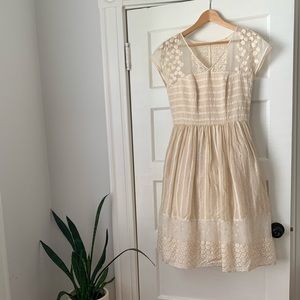Anthropologie fit and flare dress